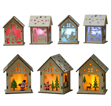 Christmas LED Light Wood House Decorations: Delightful wooden house decorations illuminated with LED lights, adding a cozy and festive ambiance to your holiday decor.