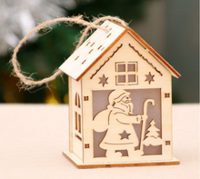 Christmas LED Light Wood House Decorations: Delightful wooden house decorations illuminated with LED lights, adding a cozy and festive ambiance to your holiday decor.