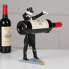 A whimsical wine holder featuring a magician figurine, adding a touch of enchantment and charm to your wine display.