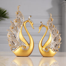 Couple Swan Figurine Home Decoration: A graceful figurine featuring a pair of swans, symbolizing love and devotion, ideal for enhancing the ambiance of any home decor.