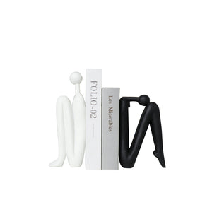 Stylish bookends crafted from resin in abstract character designs, perfect for adding a unique and artistic touch to office, study, or home furnishings.