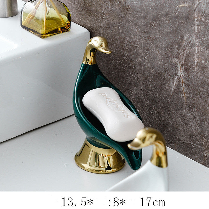 Ceramic Swan Soap Rack - Elegant Swan Design