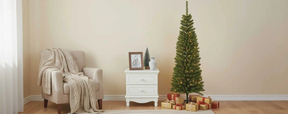 Christmas tree in a nordic minimalist home