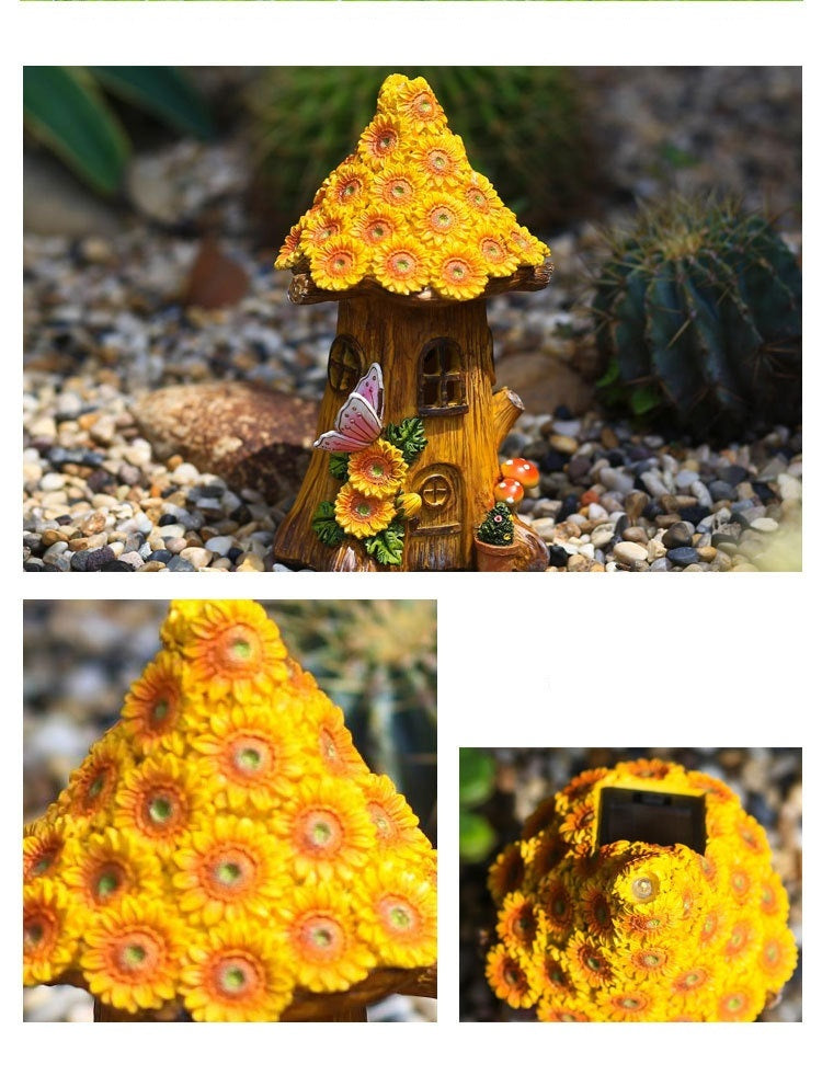 Solar Sunflower Tree House Garden Garden Lamp - daisys-choice-homeware