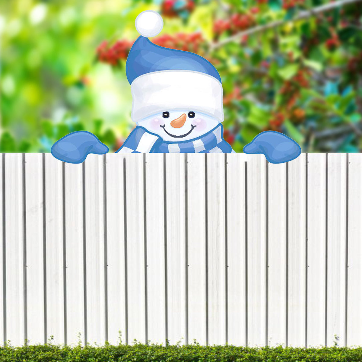 Fence Garden Top Decoration: A charming garden decoration in a Christmas and Halloween theme, designed to adorn the top of fences with festive cheer during the holiday season.