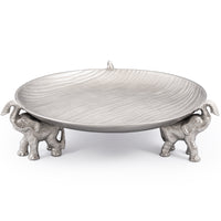 Round Decorative Tray with Elephant Stands - Gold Tray for Decor & Centerpiece - daisys-choice-homeware