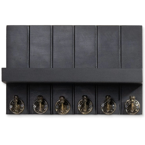 Wall Key Holder with Shelf  & Coat Hooks - Wall Shelf with Hooks.