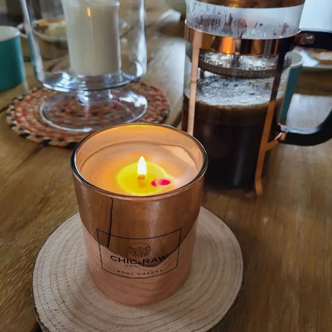 Ruby Root Chakra Luxury Crystal Candle - Chic & Raw
