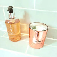 Green chakra candle with aventurine crystal, meditation aid, soy candle