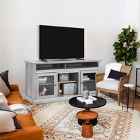 Versatile Vintage Living Room Wooden TV Cabinet in Coffee, Gray, and Khaki