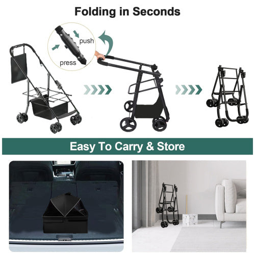 2-in-1 Portable Pet Stroller with Removable Carrier - daisys-choice-homeware
