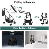2-in-1 Portable Pet Stroller with Removable Carrier - daisys-choice-homeware