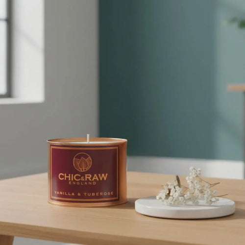 Tuberose and Vanilla Candle Chic & Raw England