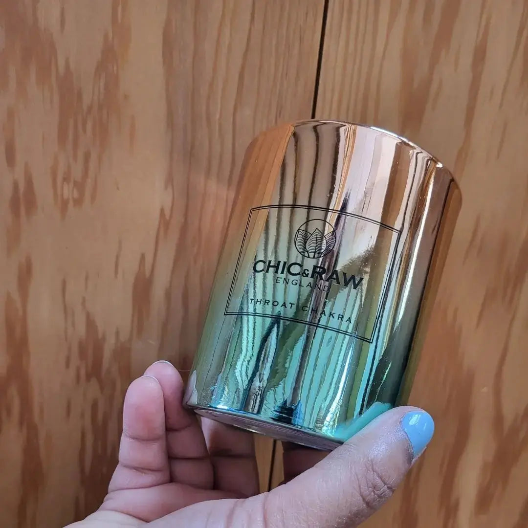 Aquamarine Throat Chakra Luxury Crystal Candle Chic & Raw England