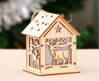 Christmas LED Light Wood House Decorations: Delightful wooden house decorations illuminated with LED lights, adding a cozy and festive ambiance to your holiday decor.