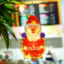 LED Santa, Snowman, and Elk Window Decorations