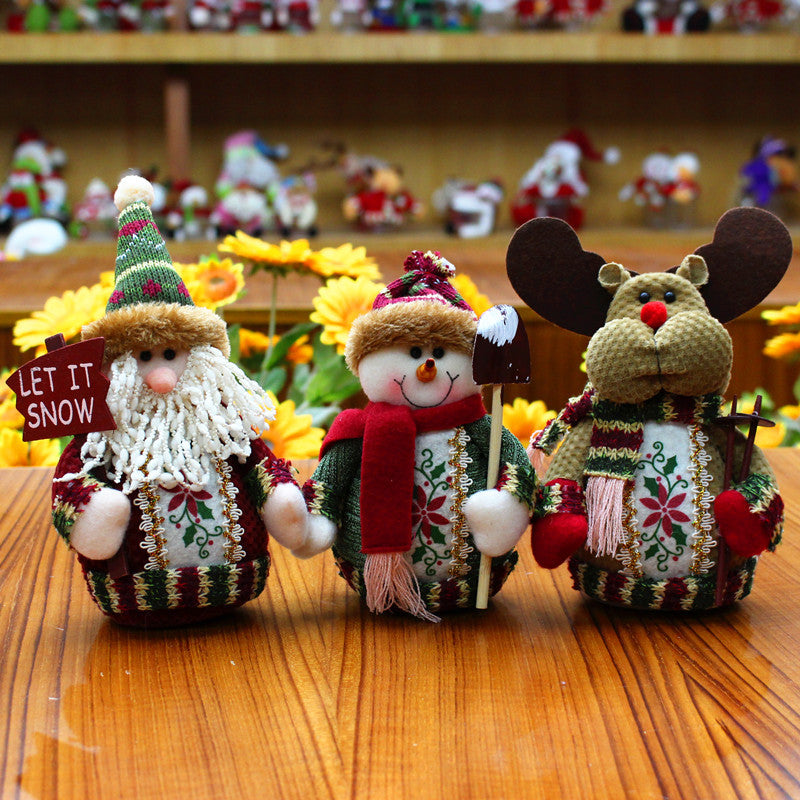 Christmas Ornaments - Snowman, Elk, Santa Claus - Small Plushy Decorations - daisys-choice-homeware