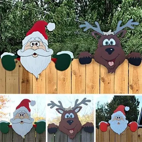 Christmas Themed Fence Garden Top Decoration.
