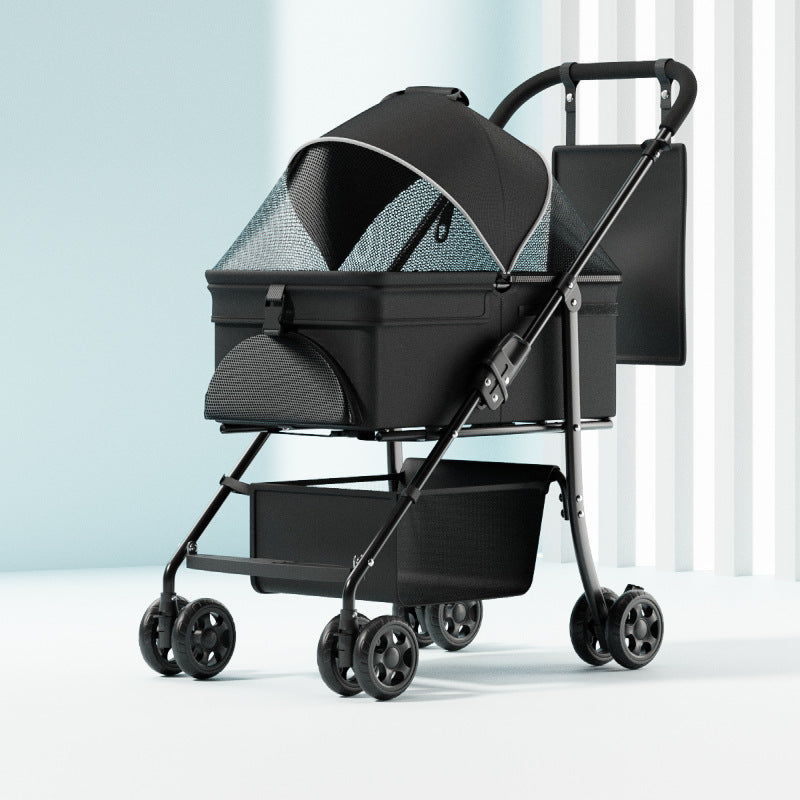 2-in-1 Portable Pet Stroller with Removable Carrier - daisys-choice-homeware