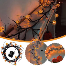 Halloween LED String Lights - Bat & Pumpkin Decorations