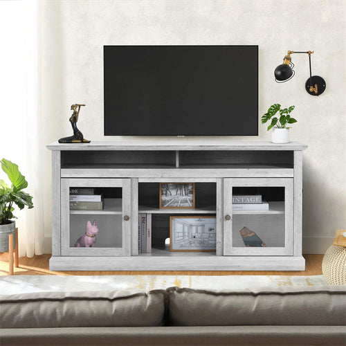 Versatile Vintage Living Room Wooden TV Cabinet in Coffee, Gray, and Khaki - daisys-choice-homeware
