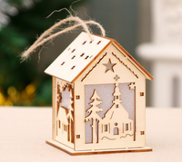 Christmas LED Light Wood House Decorations: Delightful wooden house decorations illuminated with LED lights, adding a cozy and festive ambiance to your holiday decor.