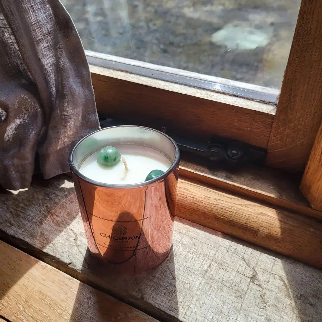 Green Aventurine Nabhi Chakra Candle Chic & Raw