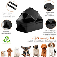 2-in-1 Portable Pet Stroller with Removable Carrier - daisys-choice-homeware
