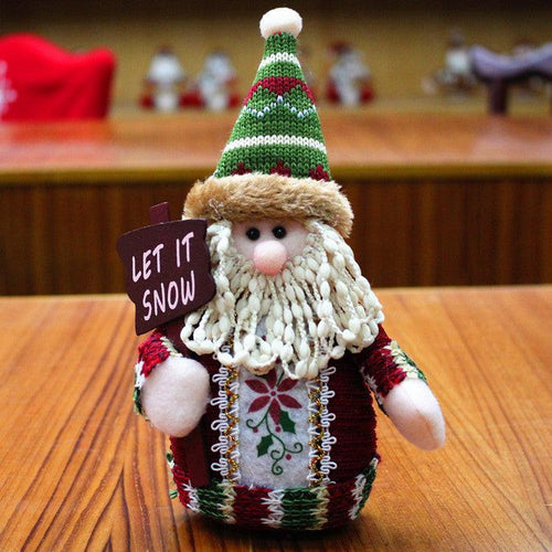 Christmas Ornaments - Snowman, Elk, Santa Claus - Small Plushy Decorations.