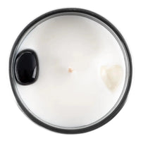 Third Eye Chakra Luxury Crystal Candle with Clear Quartz and Black Obsidian Chic & Raw England