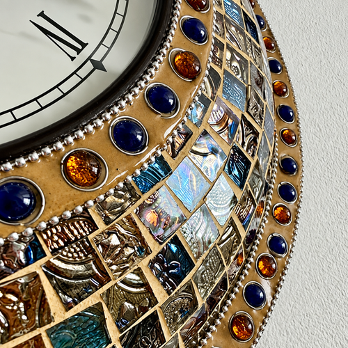 Handmade Mosaic Clock – Decorative Tesserae Wall Clock