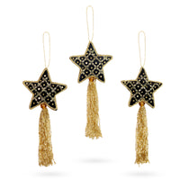 Christmas Ornaments with Tassels Holiday Decor for Tree, Mantle & Wall