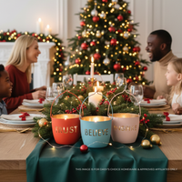 Juuvana Set of 3 Decorative Candle Holder - Believe, Trust, Inspire.