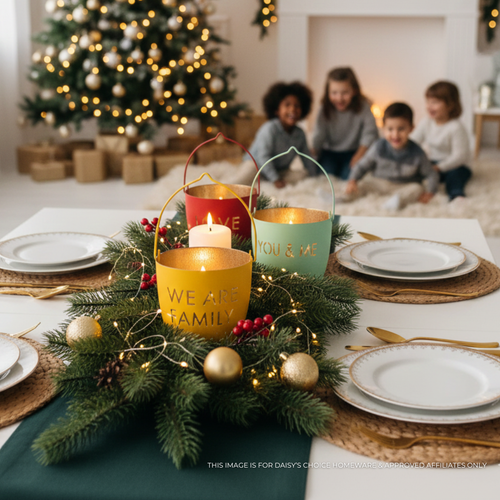 Set of 3 Motivational Candle Holder - Love, We Are Family, You & Me.