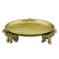 Round Decorative Tray with Elephant Stands.