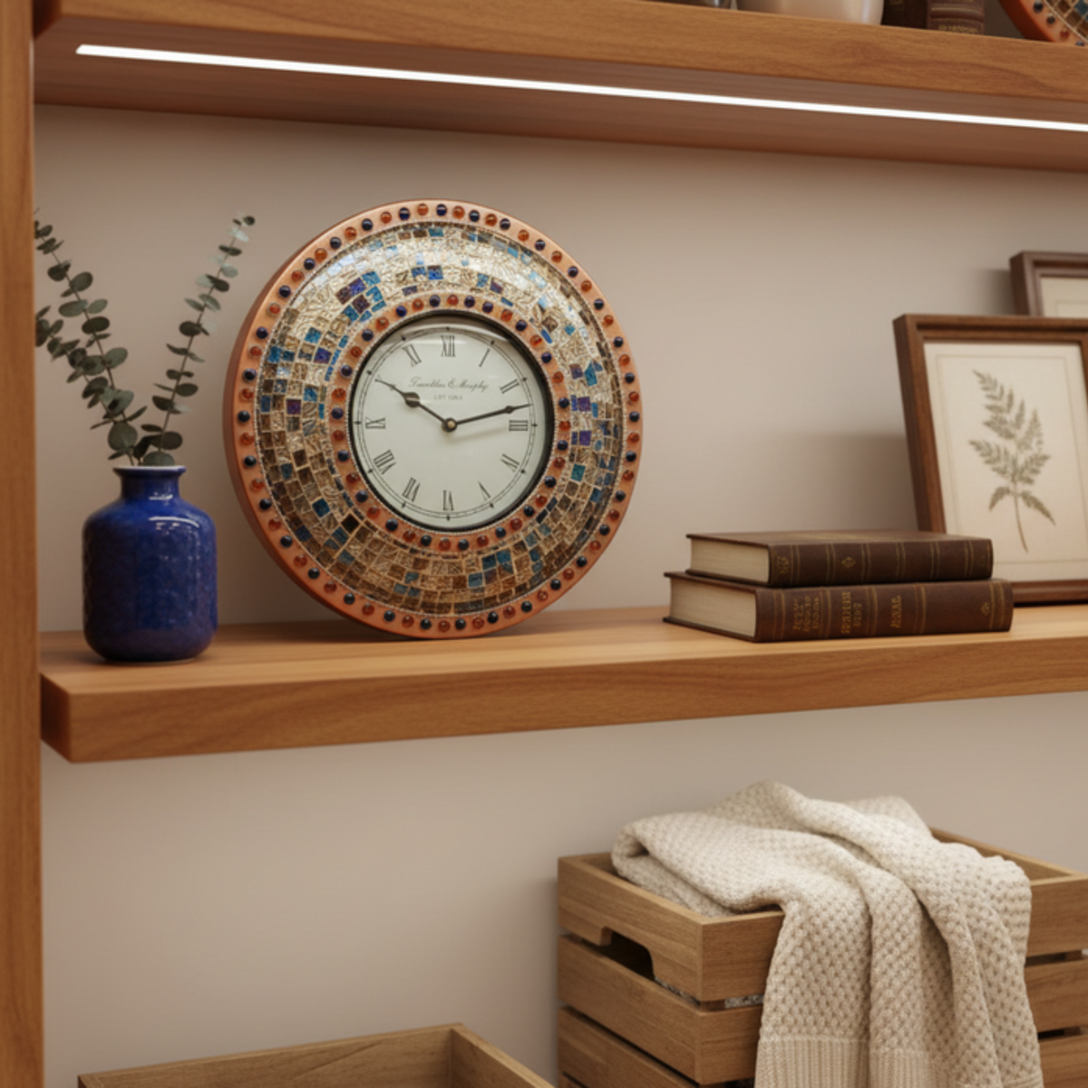 Handmade Mosaic Clock – Decorative Tesserae Wall Clock