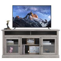 Versatile Vintage Living Room Wooden TV Cabinet in Coffee, Gray, and Khaki