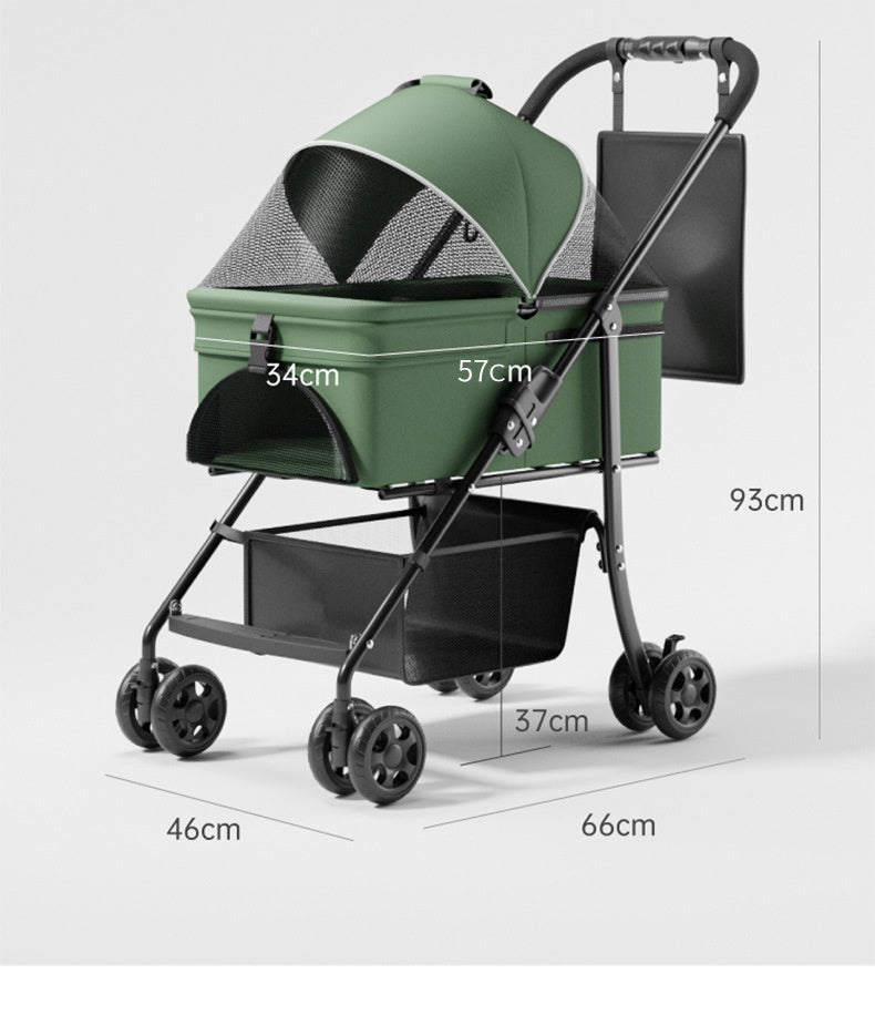 2-in-1 Portable Pet Stroller with Removable Carrier - daisys-choice-homeware