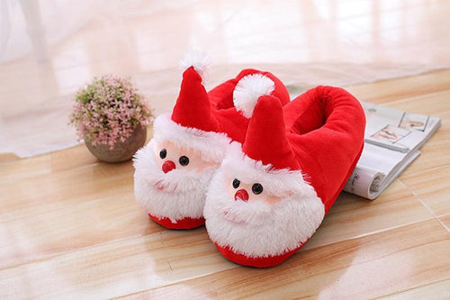 Plushy Santa Claus Cotton Slippers.