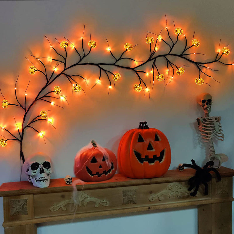 Halloween LED String Lights - Bat & Pumpkin Decorations