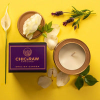  English garden scented candle in tin, lavender, lily, and rose