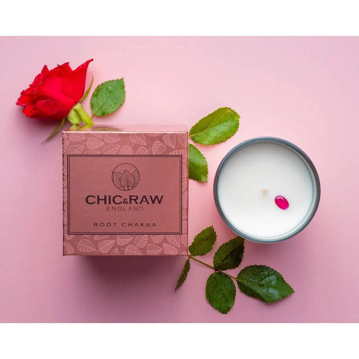 Ruby Root Chakra Luxury Crystal Candle - Chic & Raw