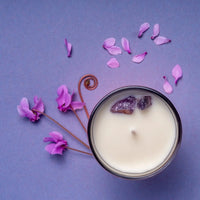 Amethyst Sacral Chakra Luxury Crystal Candle Chic & Raw England