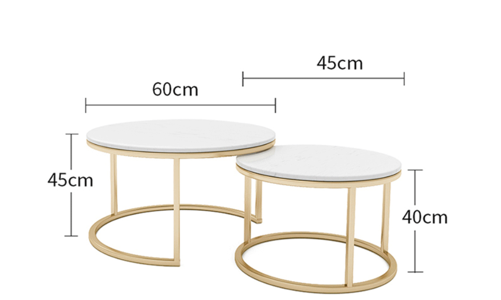 Modern Iron & Marble Nesting Coffee Table Set