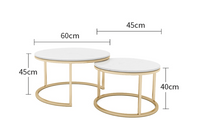 Modern Iron & Marble Nesting Coffee Table Set