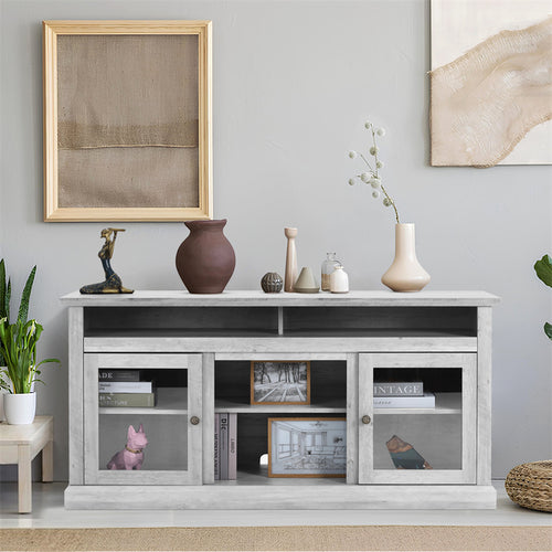 Versatile Vintage Living Room Wooden TV Cabinet in Coffee, Gray, and Khaki - daisys-choice-homeware