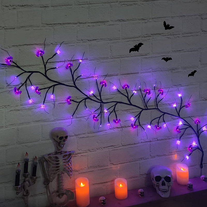 Halloween LED String Lights - Bat & Pumpkin Decorations