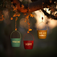 Juuvana Set of 3 Motivational Message Candle Holder Lanterns - Love, We Are Family, You & Me - daisys-choice-homeware