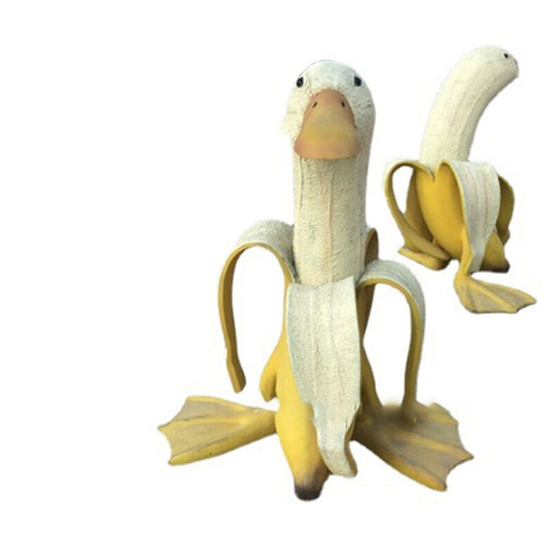 Funny Garden Art Banana Duck Statue