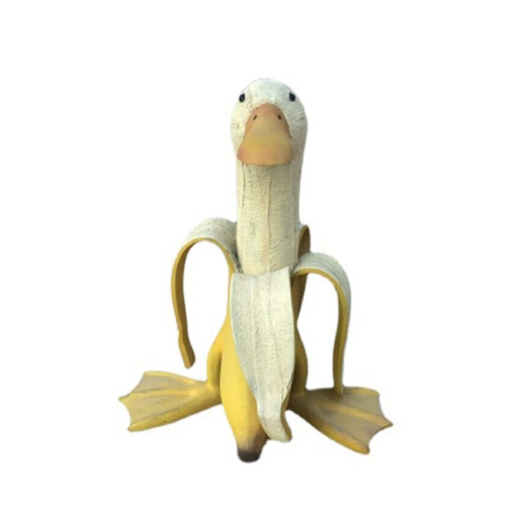 Funny Garden Art Banana Duck Statue